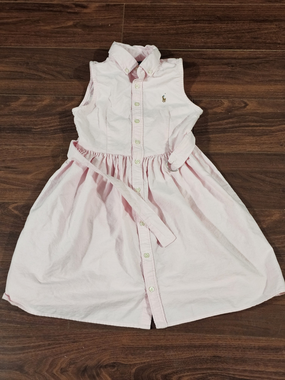 Ralph Lauren Pink Sleeveless Button-Front Dress for Kids